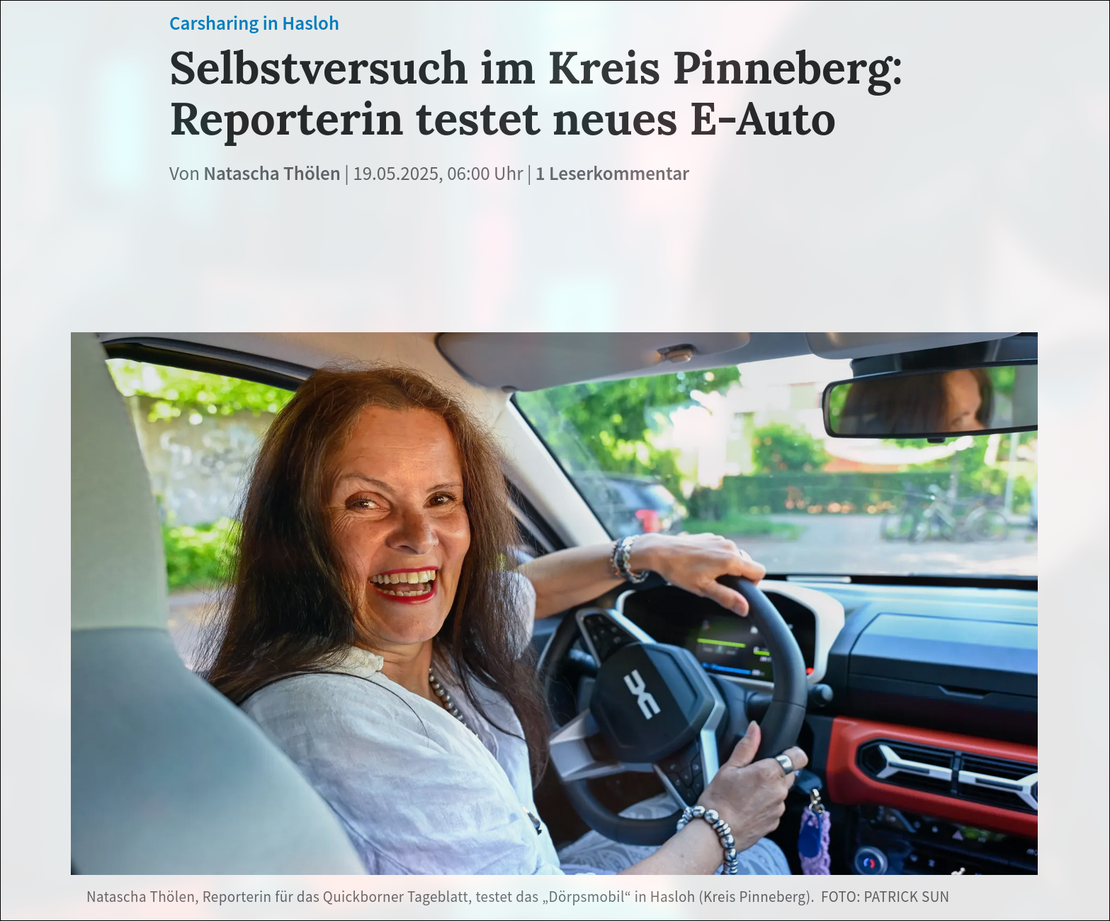 Selbstversuch im Kreis Pinneberg: Reporterin testet neues E-Auto(sh:z)